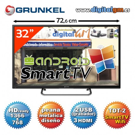 TV 32" LED GRUNKEL "SMART TV" (HDready-2xUSBrec-100Hz-TDT2)